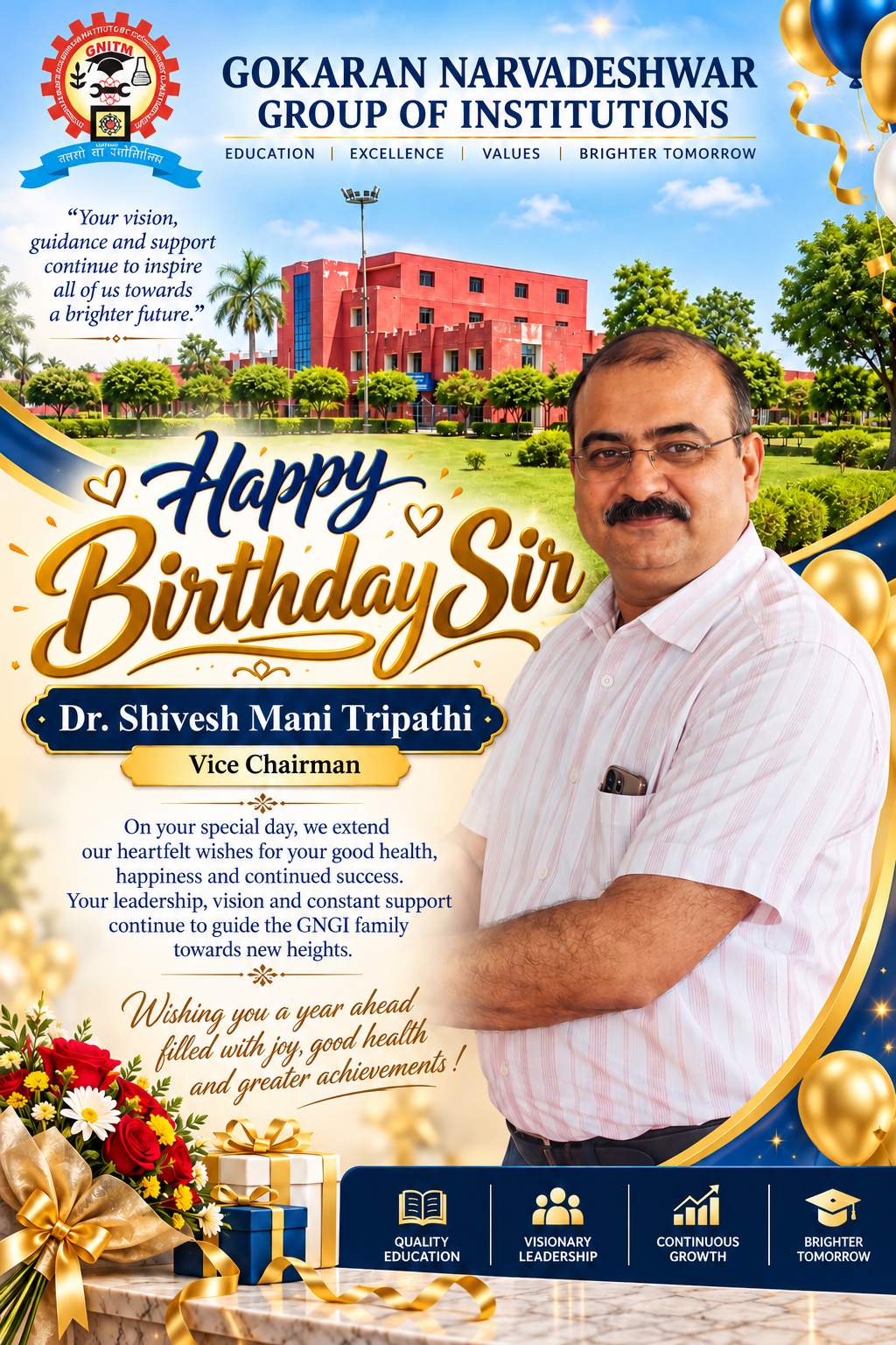 Vice chairman sir, Dr. Shivesh mani tripathi ji happy Birthday 